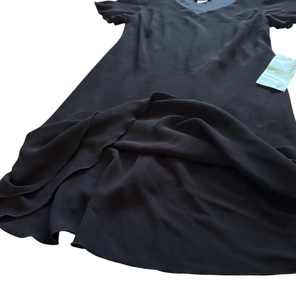 VTG S.L. Fashions Vintage Dress women's Sz 14 16W Black Y2K Vamp Witchy Midi NWT - Picture 4 of 12